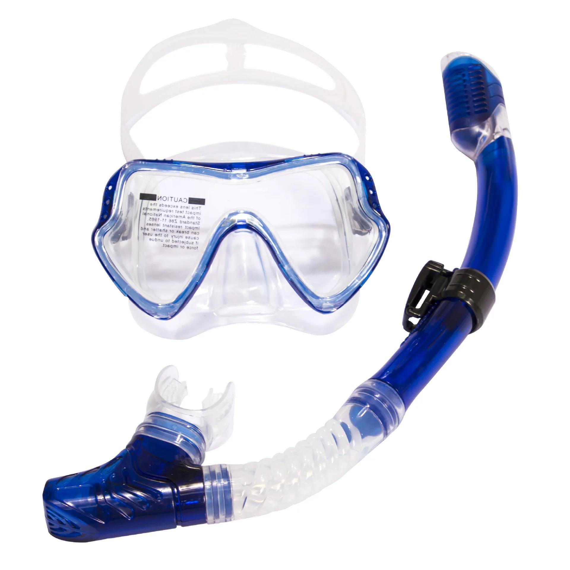 Маски для дайвинга с большой оправой Очки для дайвинга Дыхательная трубка Сноркелинг Закаленное стекло Жидкий силикон Зеркало для лица Водные виды спорта