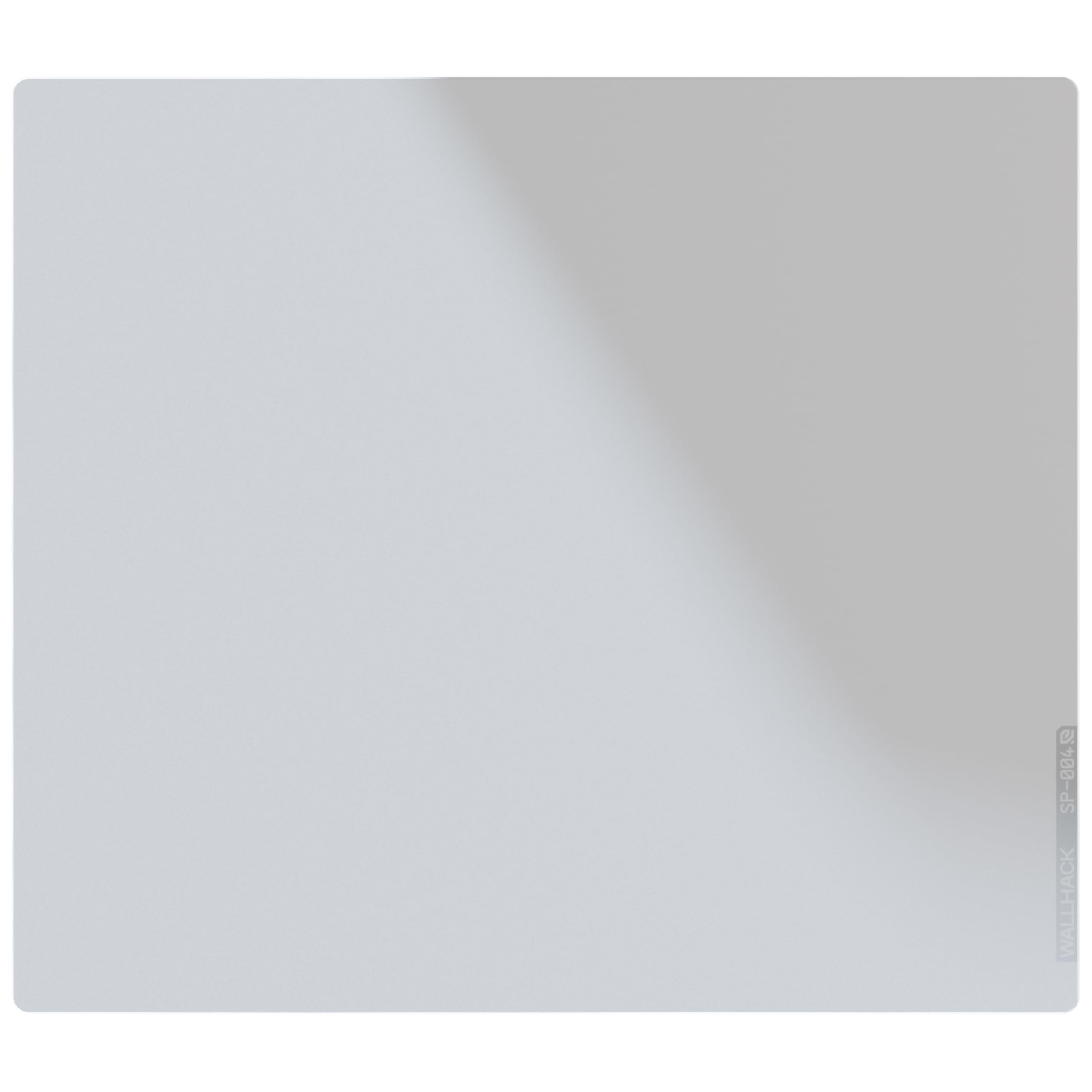 Коврик для мыши WALLHACK Glass, игровой коврик для мыши, черный, большой размер, тонкий, 430 мм x 490 мм x мм, регулятор скорости, профессиональный, для киберспорта, закаленное стекло 60A, силикон белый