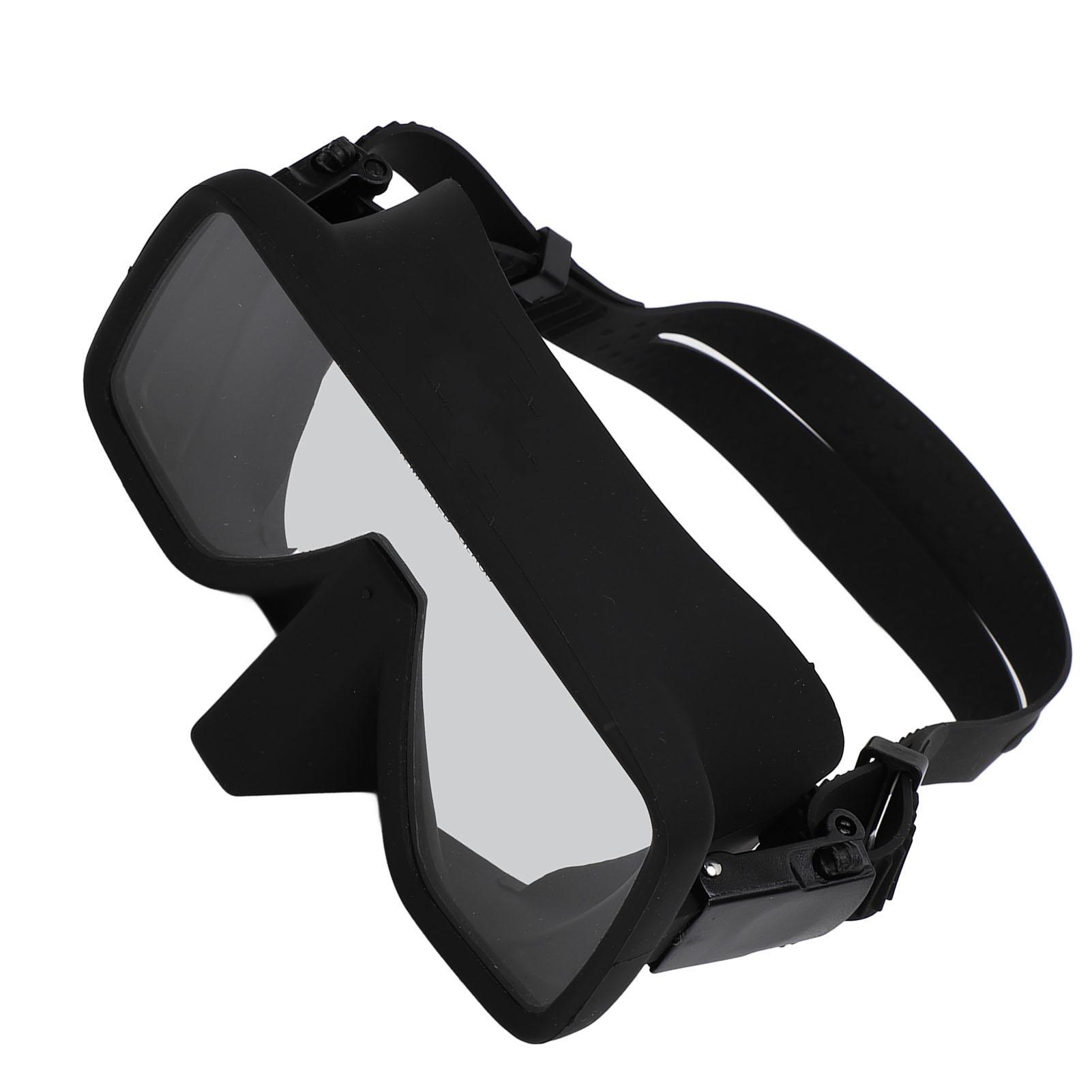 Очки для дайвинга Черный силикон Закаленное стекло АБС HD Герметичные Мощная герметизация Ударопрочные Очки для снорклинга для фридайвинга Подводного плавания