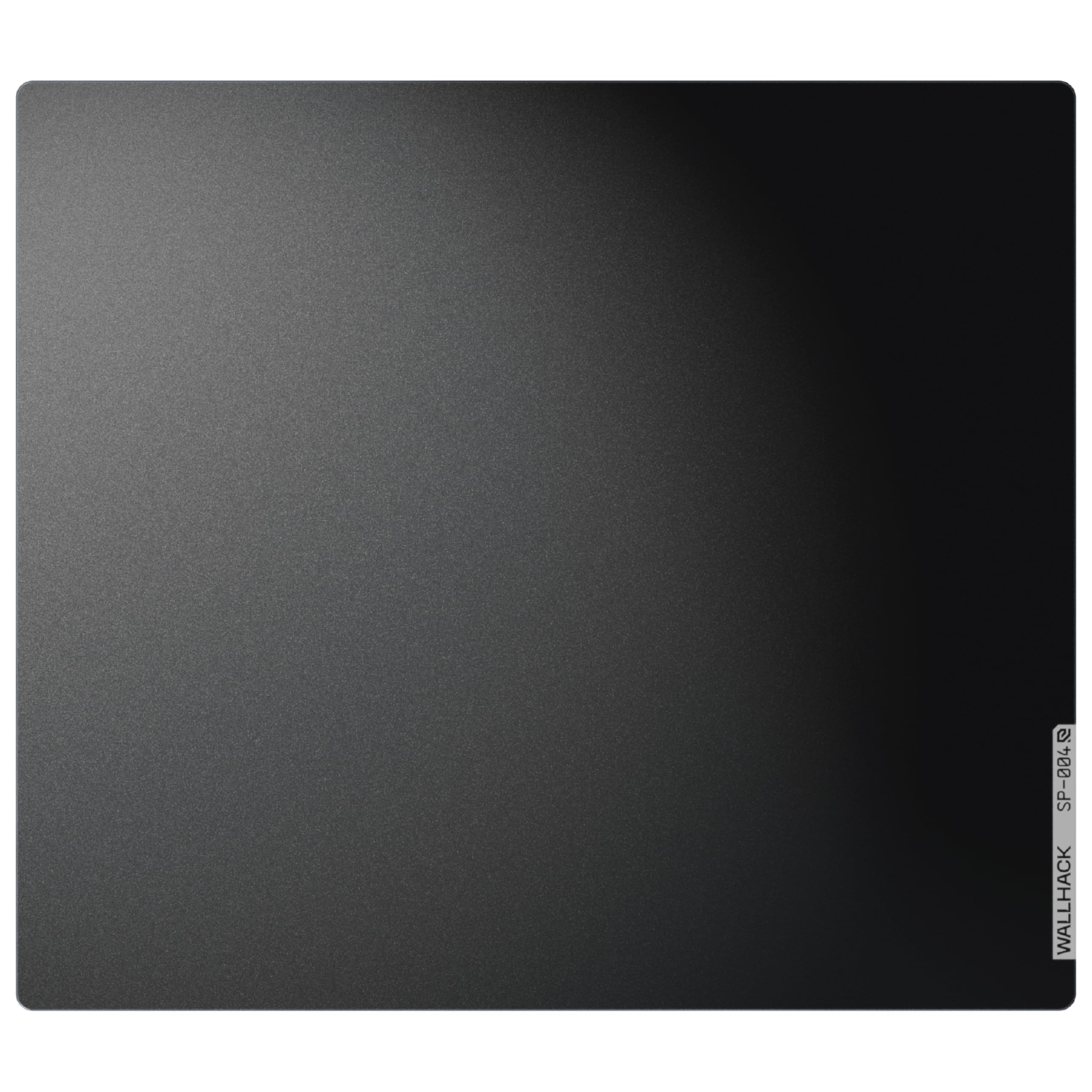 Коврик для мыши WALLHACK Glass, игровой коврик для мыши, черный, большой размер, тонкий, 430 мм x 490 мм x мм, регулятор скорости, профессиональный, для киберспорта, закаленное стекло 60A, силикон чёрный